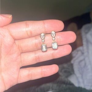 Sterling Silver 925 gold plated crystal earrings